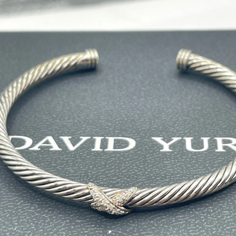 David Yurman Cable Flex X Station Bracelet with Diamonds - Picture 3 of 8